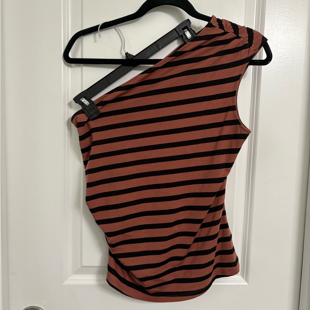 Striped One-Shoulder Top